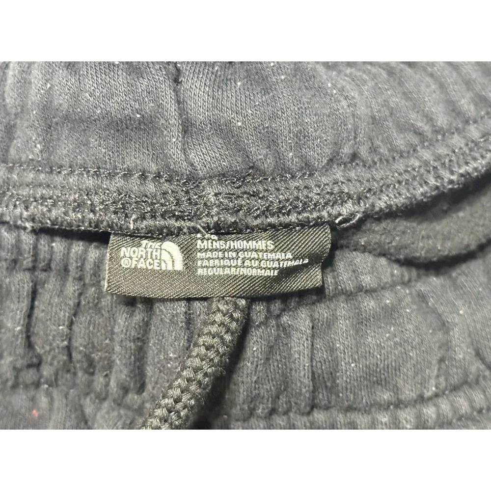 The North Face Fleece Shorts Men's Large Black Sweat Elastic Waist Logo Pockets